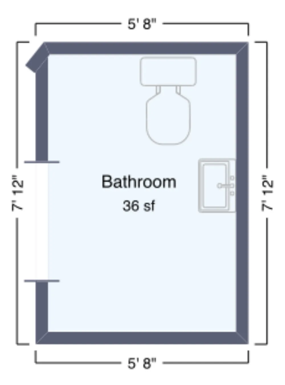 Floor plan of the Stanage hall accessible toilet