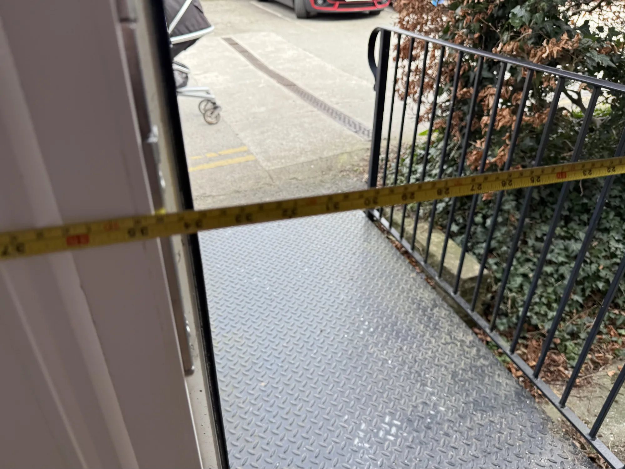 Stanage Hall side doors with narrow access ramp